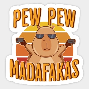 Capybara Pew-Pew! Sticker